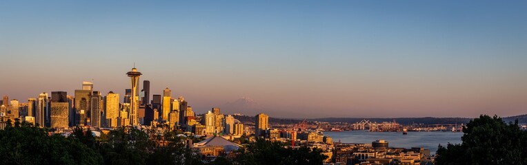 Seattle Cityscape from Kerry Park Golden Hour