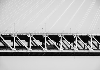 train running on a steel bridge