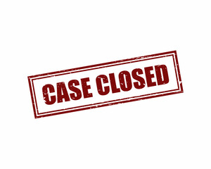 Case Closed red square grunge stamp, vector illustration