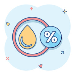 Humidity icon in comic style. Climate vector cartoon illustration on white isolated background. Temperature forecast business concept splash effect.