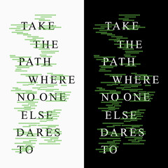 Take the path typography art slogan print with sequin effect for graphic tee t shirt or sweatshirt - Vector