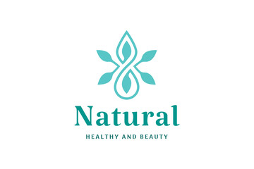 leaf oil drop logo with modern and elegant shape