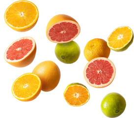 Oranges and tangerines falling