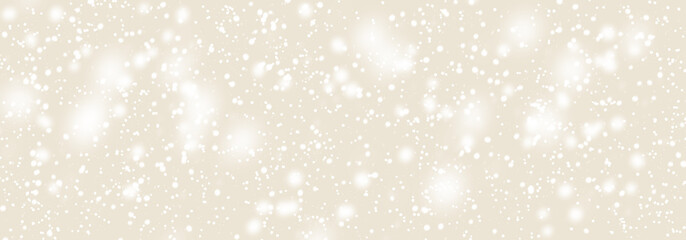Abstract snowfall in dark sky. Falling white snow winter on light grey sky background. Pastel soft color