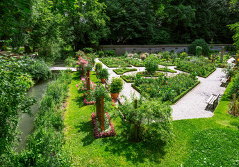 Idyllic public park in Augsburg