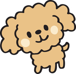 ゆるい手描きのトイプードル　基本ポーズ