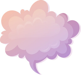 Speech bubble cloud shape. Speak bubble for text. Hand drawn chatting box. Message box in cartoon gradient style.