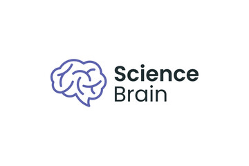 Science brain smart mind logo vector design