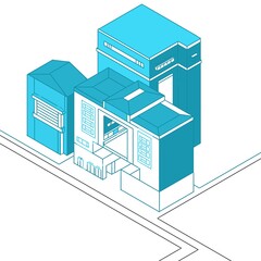 illustration of a building isometric corporate