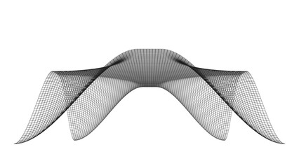 Mathematical formula equation axis visualization, modern abstract grid, wireframe structure, digital technology science concept 3D render isolated on white background with copy space for text