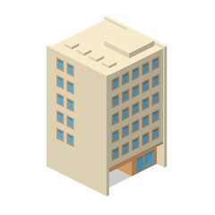 3D illustration of residence, apartment, hotel, commercial building, house