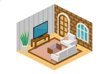 3d model living room illustration living room in the house