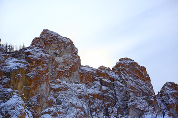 olkhon island baikal winter landscape, russia winter season view lake baikal