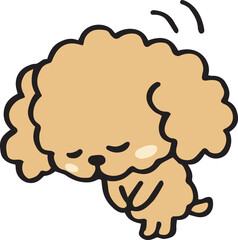 ゆるい手描きのトイプードル　おじぎポーズ