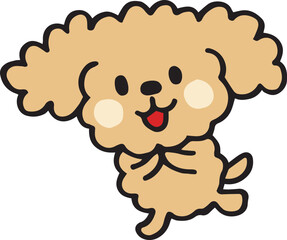 ゆるい手描きのトイプードル　感激ポーズ