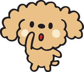 ゆるい手描きのトイプードル　話すポーズ