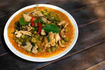 Pork Panang Curry in a Plate Spicy Thai food
