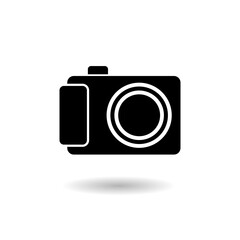 Photo Camera Icon logo with shadow