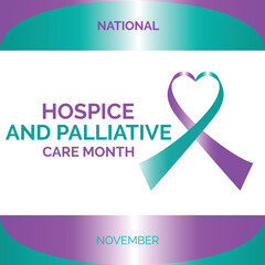 national hospice and palliative care month in  November.  flat design. flyer design.flat illustration white background