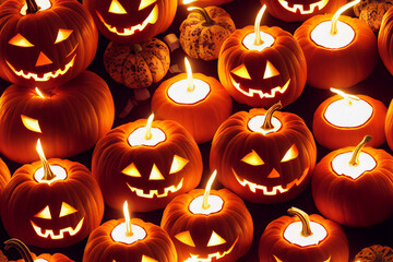 Halloween Pumpkin Pattern / Tiled / Repeatable / Tessellation / Seamless Background Wallpaper Image