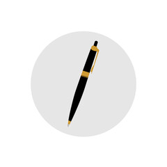 pen flat icon in circle