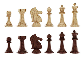 Chess pieces  isolated on transparent background
