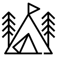 campingtent simple line icon