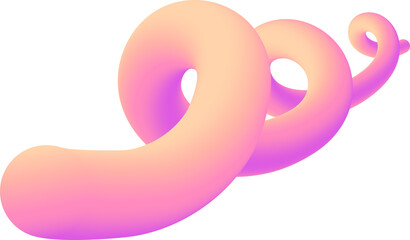 Obraz premium Spiral 3D PNG pink, element design.