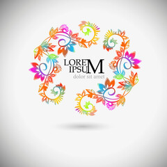 Graphic colorful vintage frame. Vector illustration