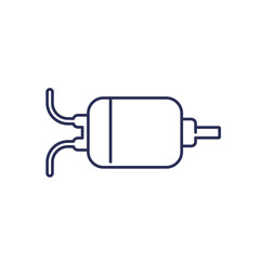 DC motor icon, line vector