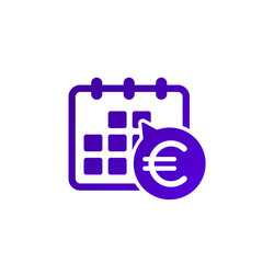 payment schedule icon with euro