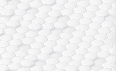 Isometric white gray hexagon background. Abstract 3d geometric shape object illustration render.