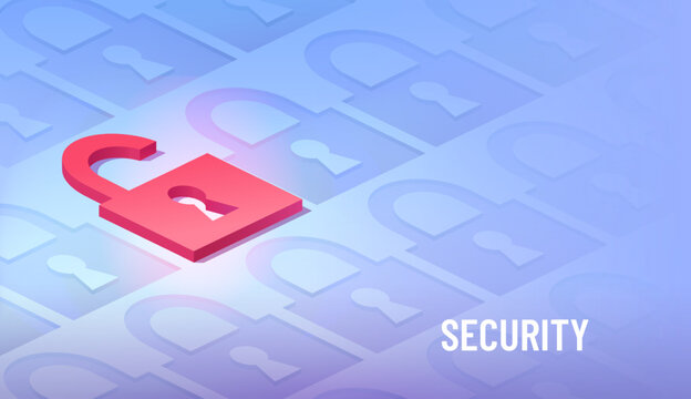 Cyber unsafety concept. Vector isometric illustration.