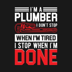 plumber typography t shirt design illustration 