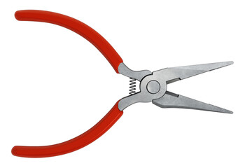 Long nose pliers isolated on transparent background. 3D illustration