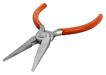 Long nose pliers isolated on transparent background. 3D illustration