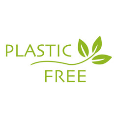 plastic free icon with green leaves