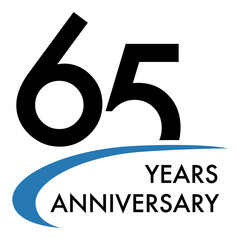 65 years anniversary logo design template