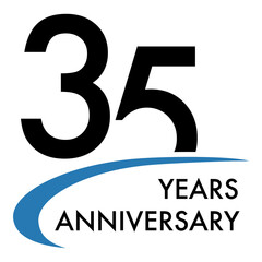 35 years anniversary logo design template - obrazy, fototapety, plakaty