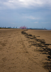 Crosby Beach, Merseyside, UK.