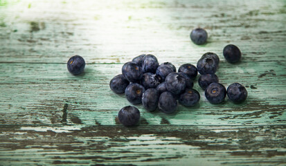 blueberry vitamin healthy food on wood background