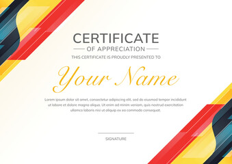 Modern certificate of appreciation template