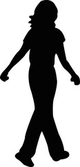 a woman walking body silhouette vector