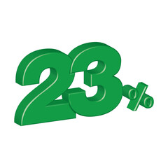 23 twenty three 3d plastic effect number percentage symbol