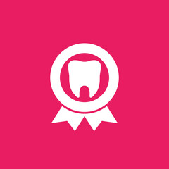dental certificate vector icon, badge