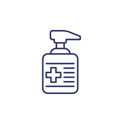 antiseptic or alcohol gel line icon