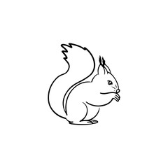 Vector illustration. A squirrel isolated on white background.