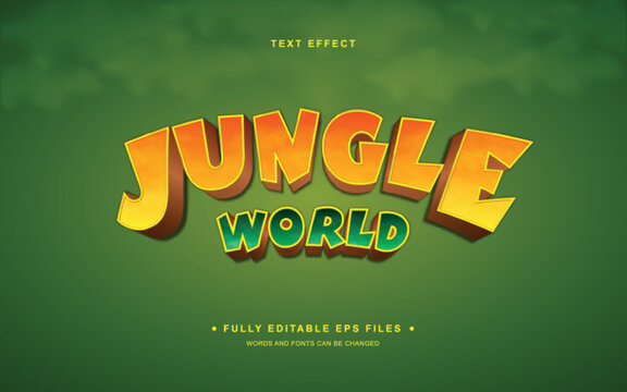 Vector Editable Text Effect in Jungle World Style