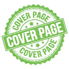 COVER PAGE text on green round stamp sign