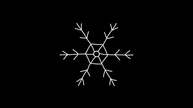 Snow Flakes Doodle Animation Alpha Background